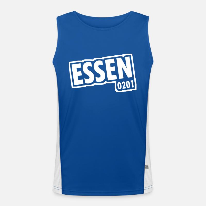 Essen - 0201 - Area Code - Slogan Men's Functional Contrast Tank Top 