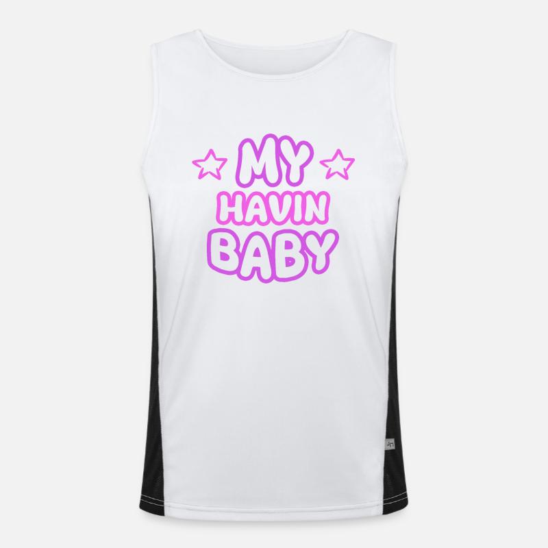 Havin - Men's Functional Contrast Tank Top  - white/black