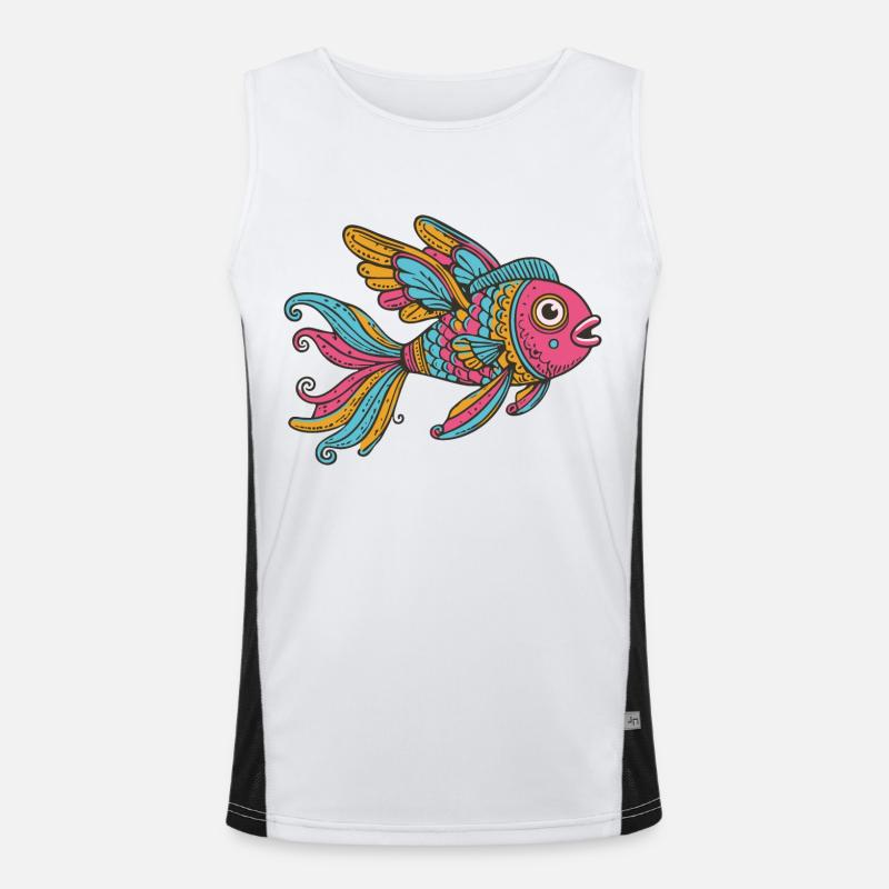 Flying fish Men's Functional Contrast Tank Top 