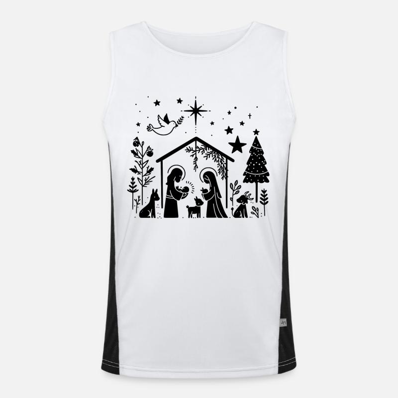 Weihnachtskrippe Funktionelles Kontrast-Tank Top für Männer 
