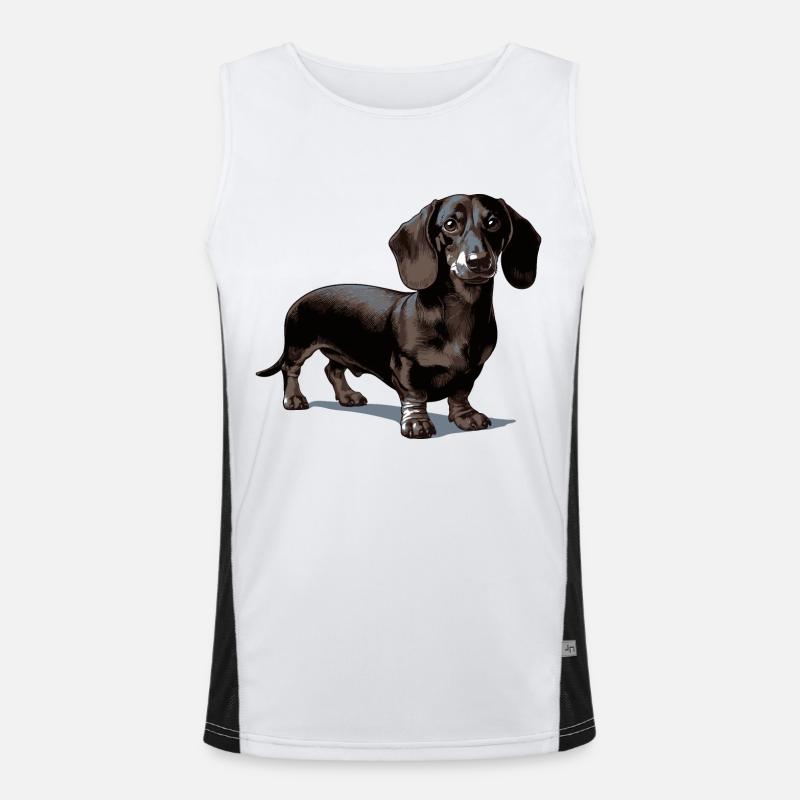 Dackel Funktionelles Kontrast-Tank Top für Männer 