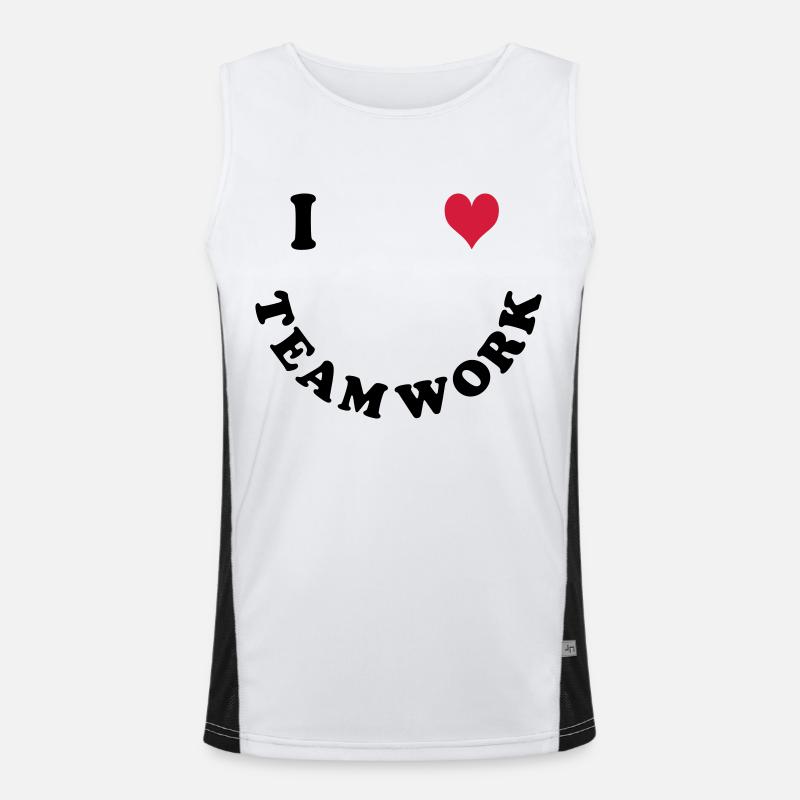 Ich liebe Teamwork Funktionelles Kontrast-Tank Top für Männer 