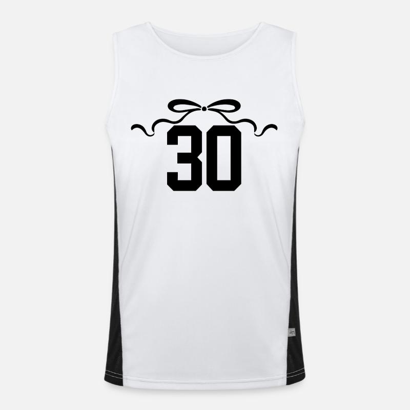 Nummer 30 Knoten - 30. Jahrestag Funktionelles Kontrast-Tank Top für Männer 