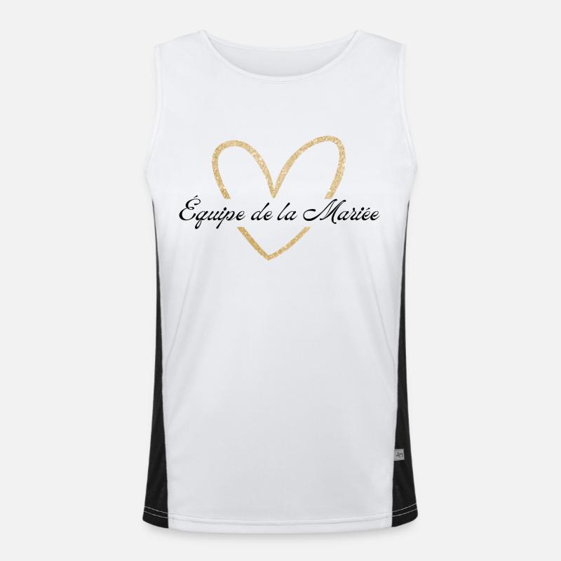 Das Brautteam Goldenes Herz Glitzer Funktionelles Kontrast-Tank Top für Männer 