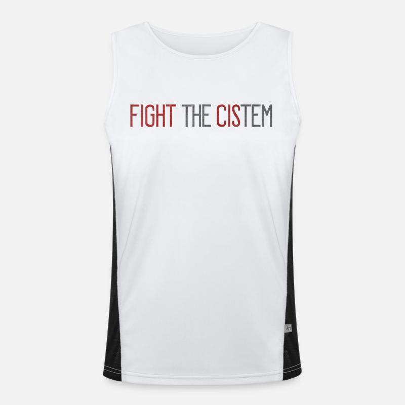 Fight The CIS-tem - Statement Against Binary Men's Functional Contrast Tank Top 