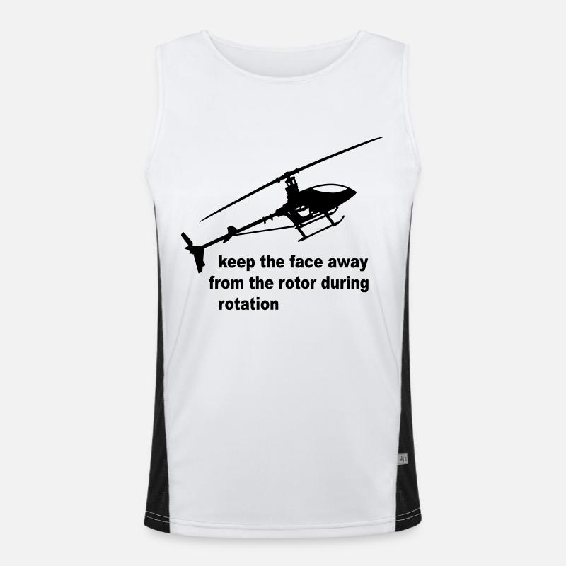 Helicopter Rotor Warning - Men's Functional Contrast Tank Top  - white/black