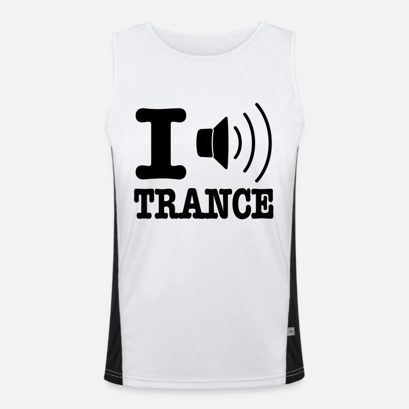I speaker trance / I love trance Funktionelles Kontrast-Tank Top für Männer 