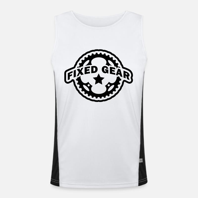 Fixed Gear Fixie Chainring Men's Functional Contrast Tank Top 