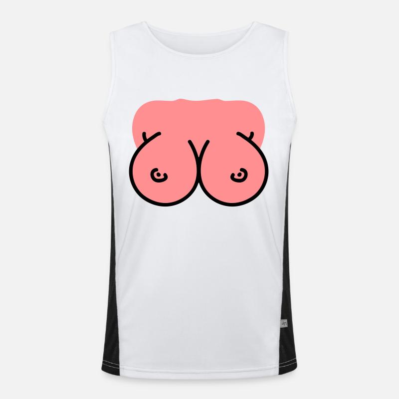 Breasts - Breasts - Boobs Men's Functional Contrast Tank Top 