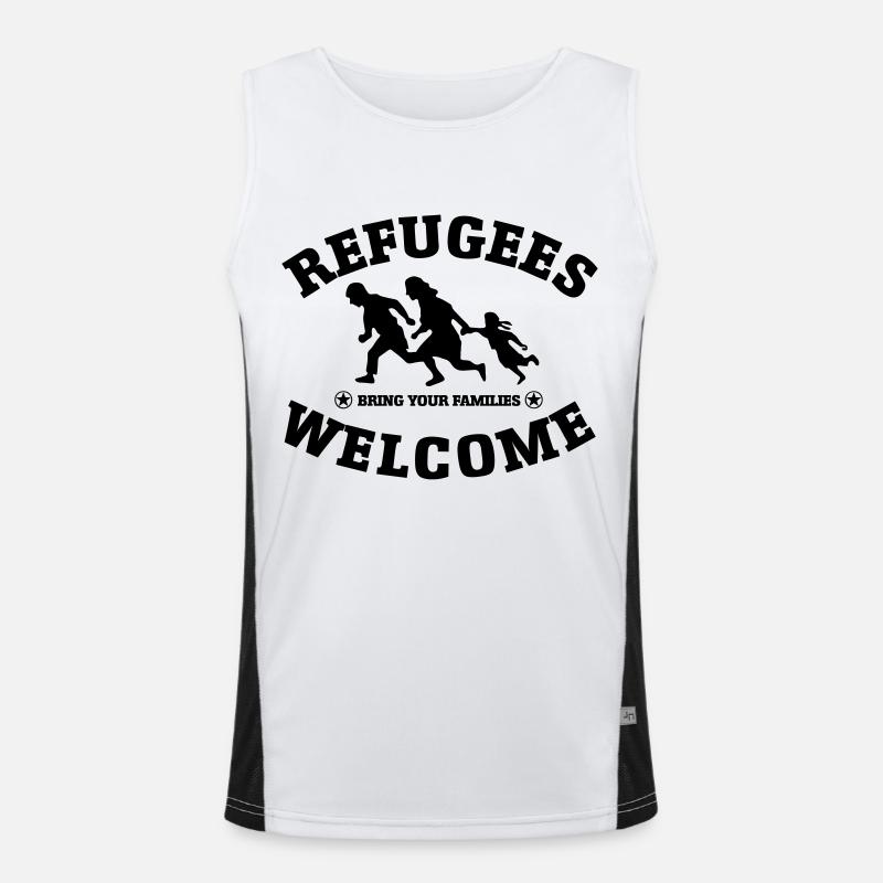 refugees welcome original Funktionelles Kontrast-Tank Top für Männer 