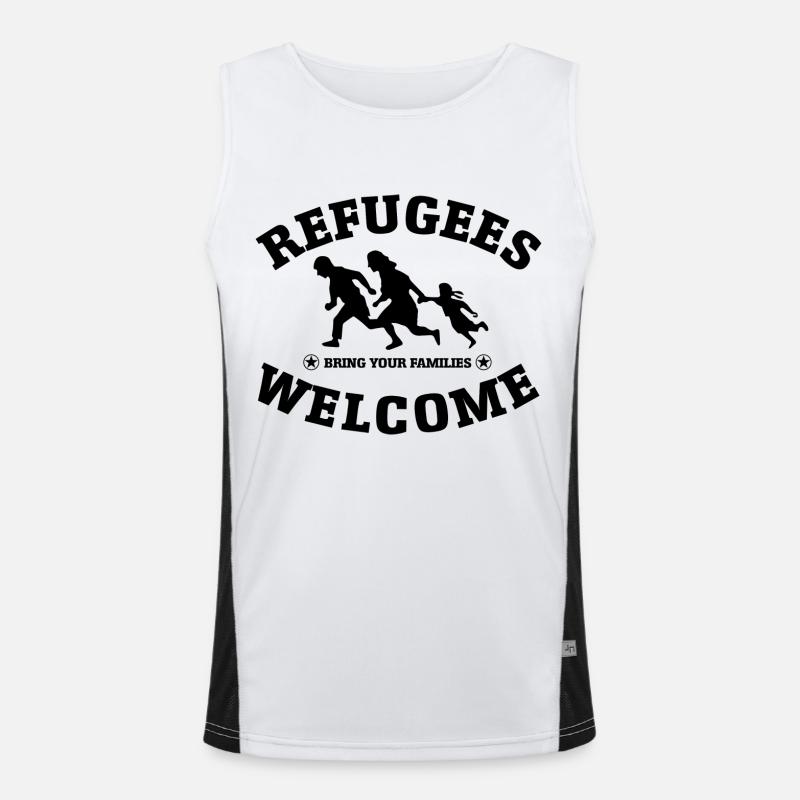 Refugees Welcome (versch. Farben) Funktionelles Kontrast-Tank Top für Männer 