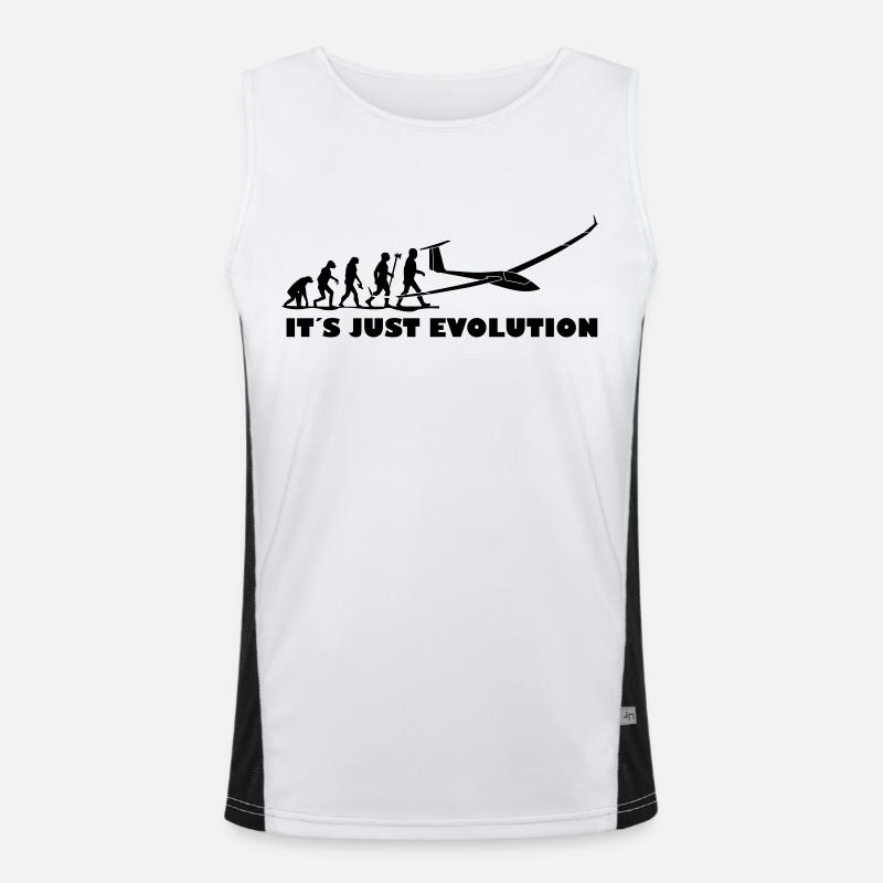 evolution gliding glider pilot - Men's Functional Contrast Tank Top  - white/black