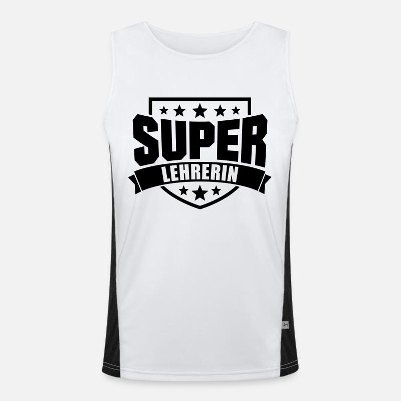 Super Lehrerin Funktionelles Kontrast-Tank Top für Männer 