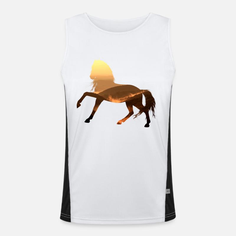 Pferd Funktionelles Kontrast-Tank Top für Männer 