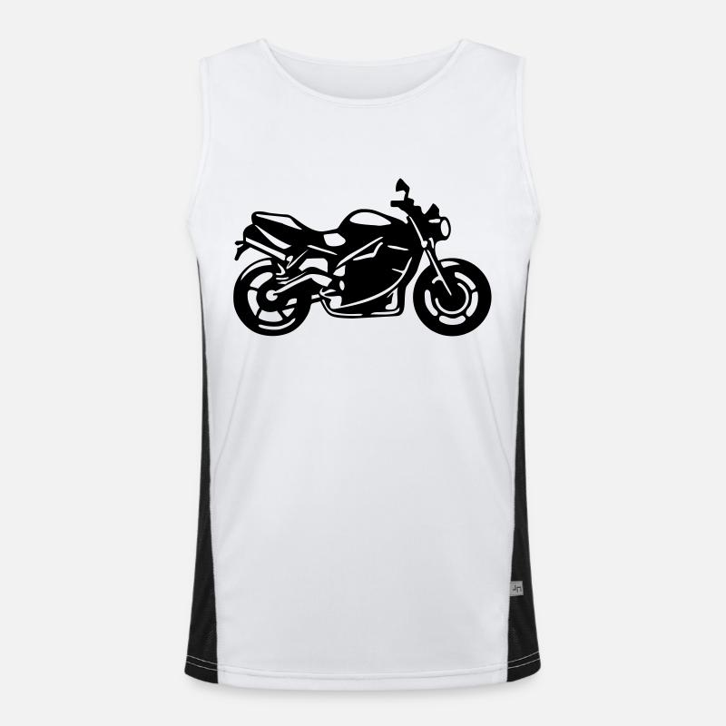 Motorcycle - Men's Functional Contrast Tank Top  - white/black
