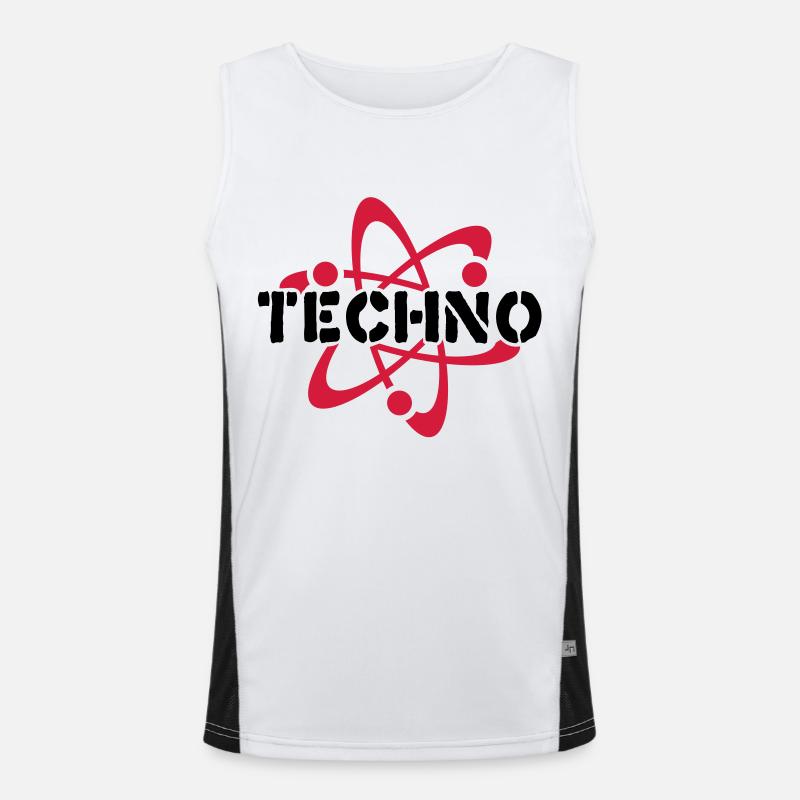 Techno__V003 - Men's Functional Contrast Tank Top  - white/black