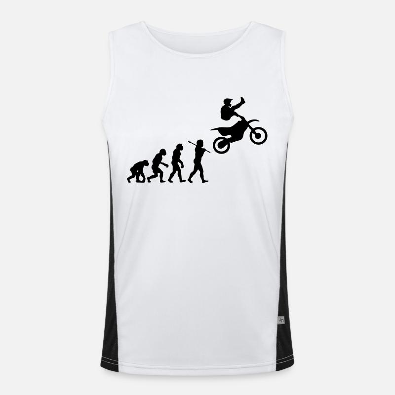 MX Freestyle Motocross Evolution - Men's Functional Contrast Tank Top  - white/black