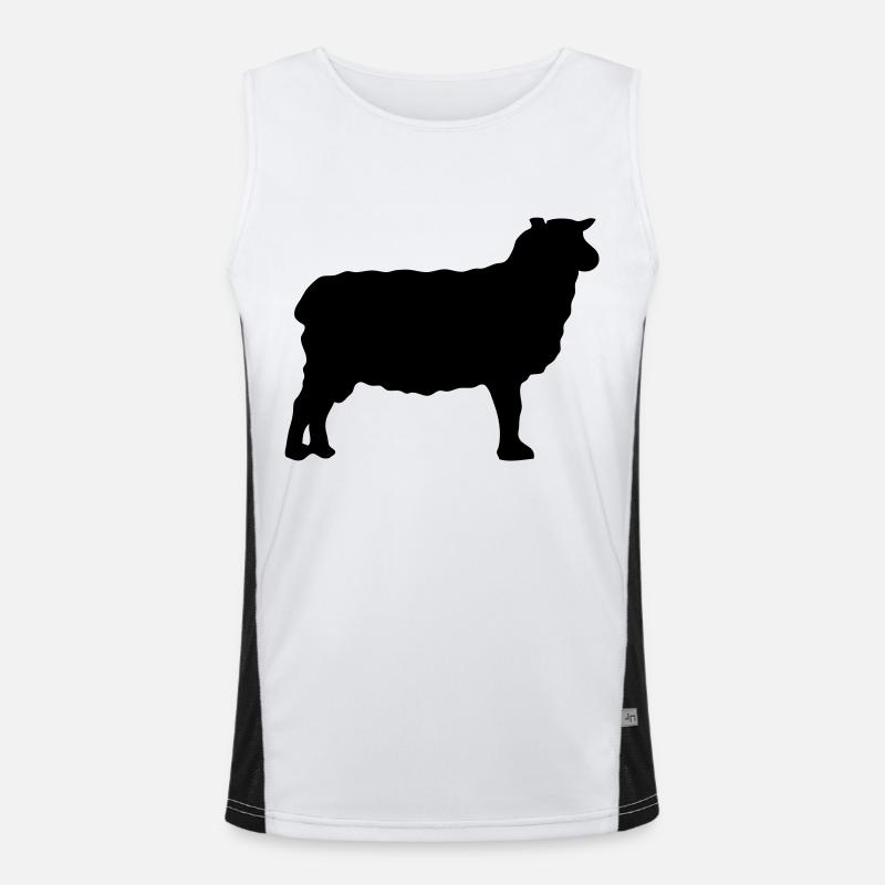 sheep sheep silhouette shadow Shadow2 - Men's Functional Contrast Tank Top  - white/black