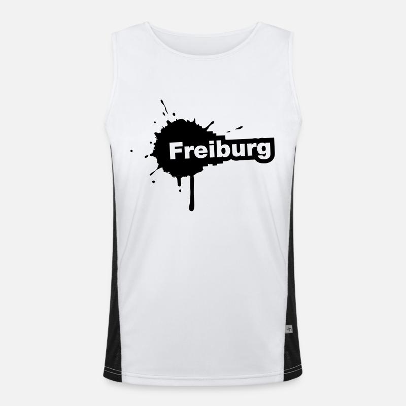 Freiburg Splatter Funktionelles Kontrast-Tank Top für Männer 
