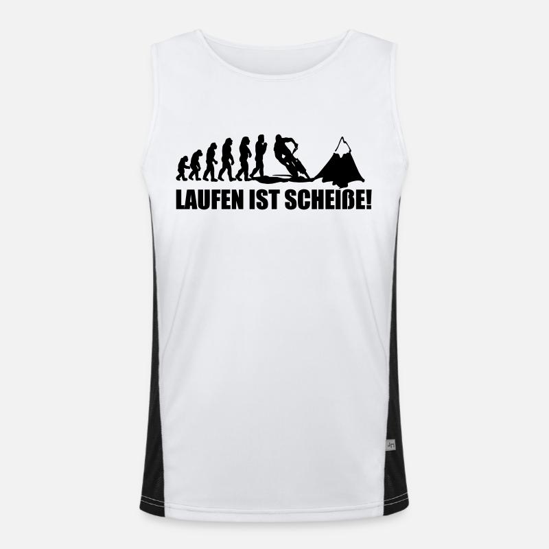 run is shit - Men's Functional Contrast Tank Top  - white/black