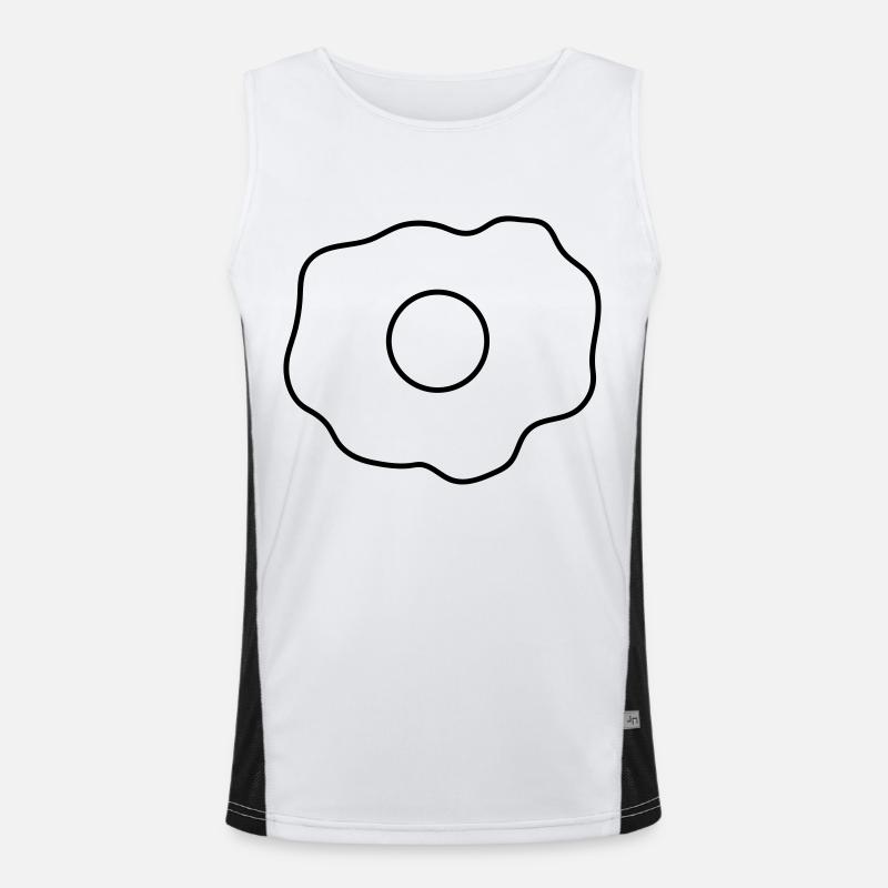 silhouette top fried egg food delicious hunger cooking b Men's Functional Contrast Tank Top 