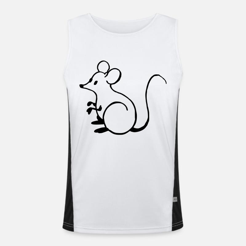 Mice - Men's Functional Contrast Tank Top  - white/black