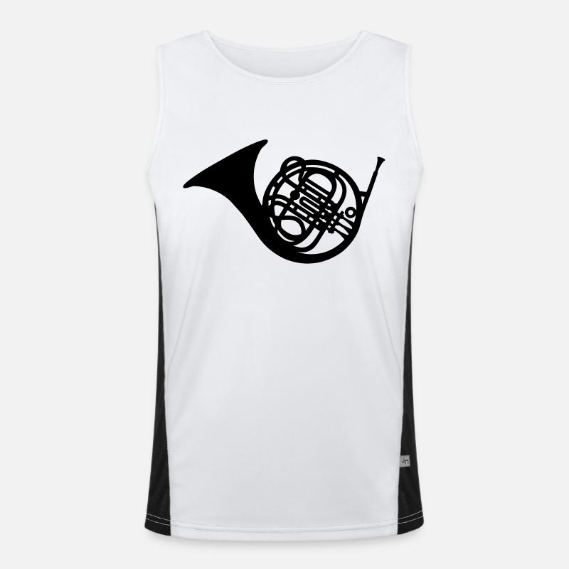 Bugle - Men's Functional Contrast Tank Top  - white/black