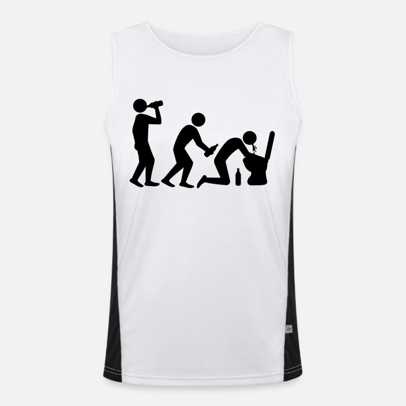 Drunken Evolution Funktionelles Kontrast-Tank Top für Männer 