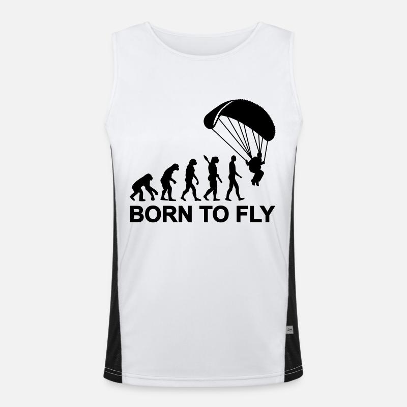 Evolution Parachute jumping - Men's Functional Contrast Tank Top  - white/black