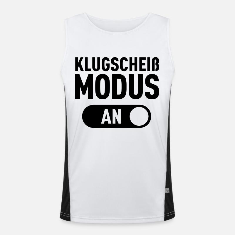 Klug shit mode (On) - Men's Functional Contrast Tank Top - white/black