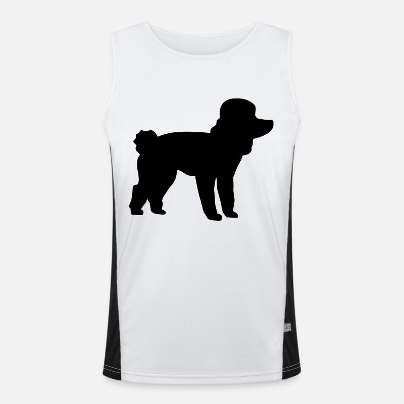 Poodle - Men's Functional Contrast Tank Top  - white/black