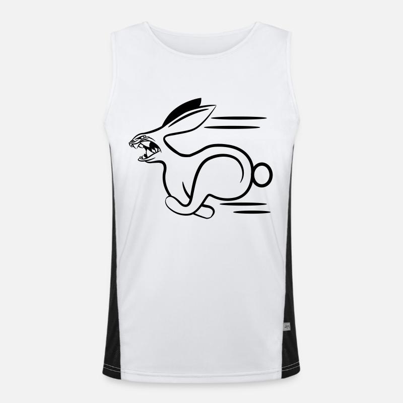 Rabbit aggressive dangerous funny - Men's Functional Contrast Tank Top  - white/black