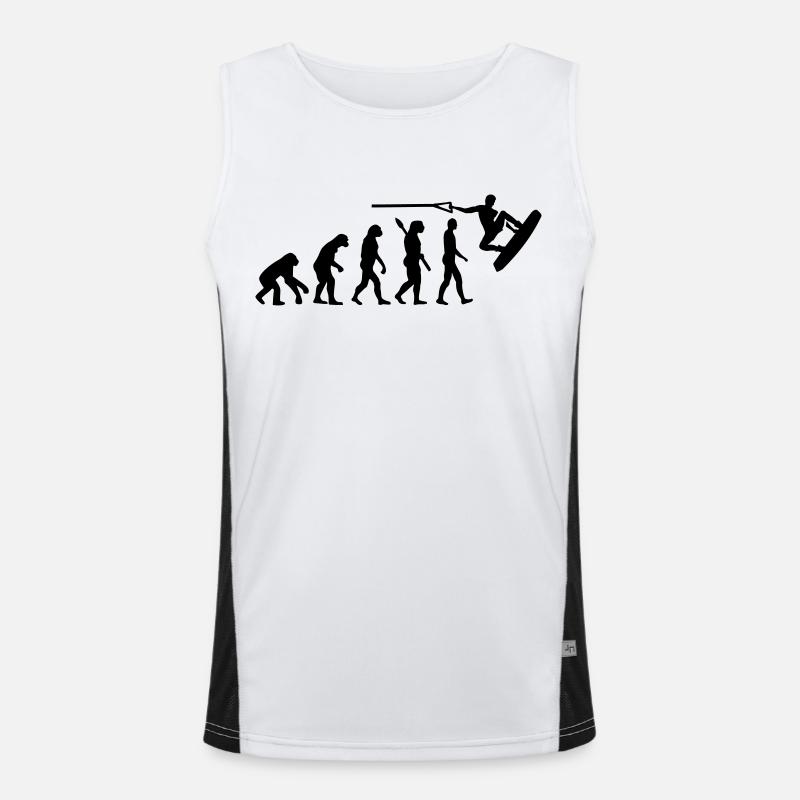 Evolution Wakeboard - Men's Functional Contrast Tank Top  - white/black