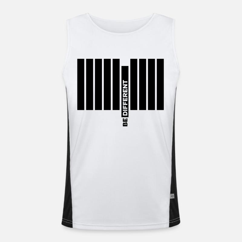 Be Different - Men's Functional Contrast Tank Top  - white/black