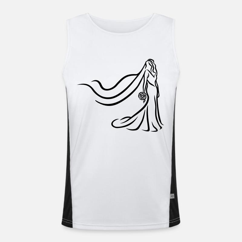 Bride - Men's Functional Contrast Tank Top  - white/black