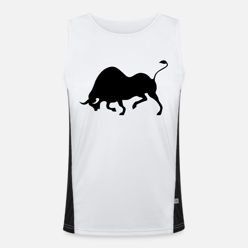 bull - Men's Functional Contrast Tank Top  - white/black