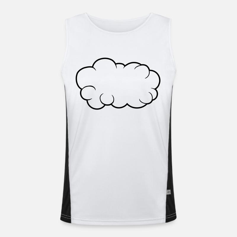 Speech Bubble Cloud Design - Men's Functional Contrast Tank Top  - white/black
