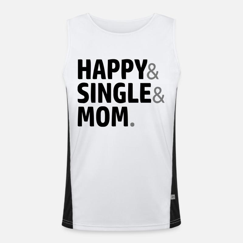 Logo Single Mom Funktionelles Kontrast-Tank Top für Männer 