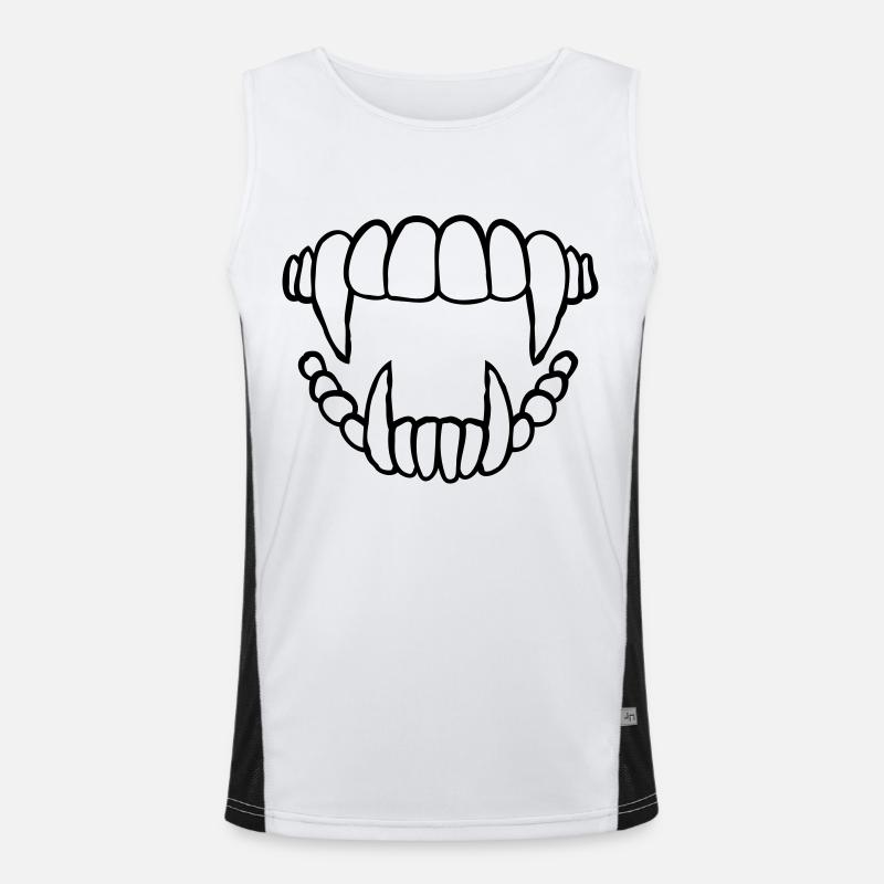Design Vampire Teeth Men's Functional Contrast Tank Top 