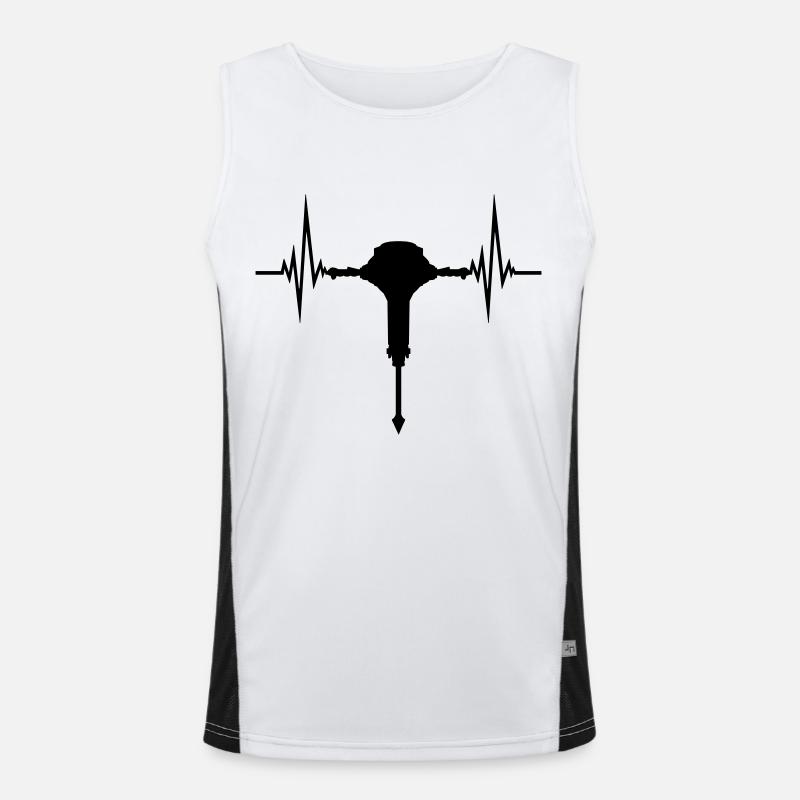 Heartbeat Pulse Demolition Hammer Men's Functional Contrast Tank Top 