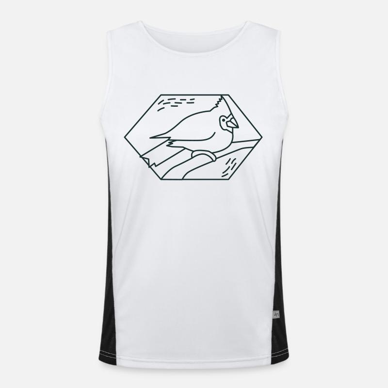 Diamond cardinal bird Men's Functional Contrast Tank Top 