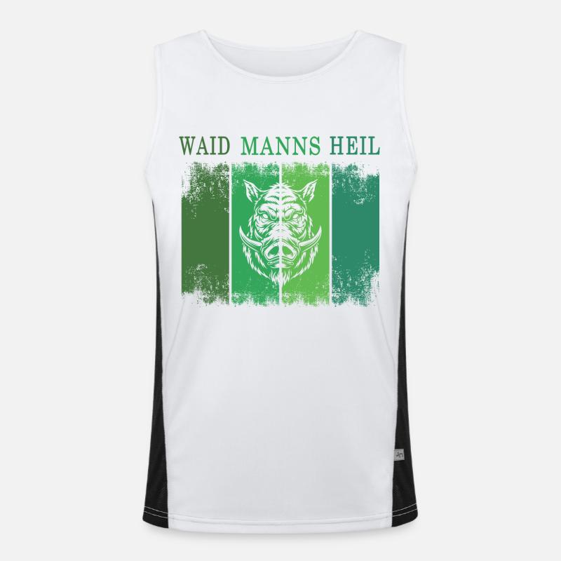 jäger "waidmannsheil" auf der jagd retro jagdmotiv Funktionelles Kontrast-Tank Top für Männer 