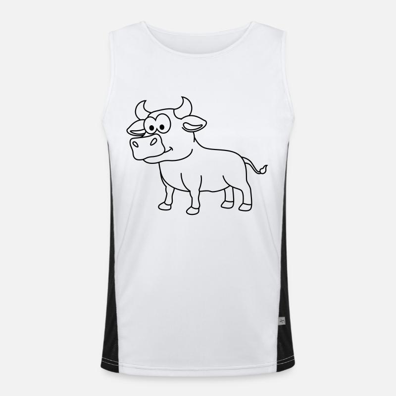 Stier Comic Tier Funktionelles Kontrast-Tank Top für Männer 