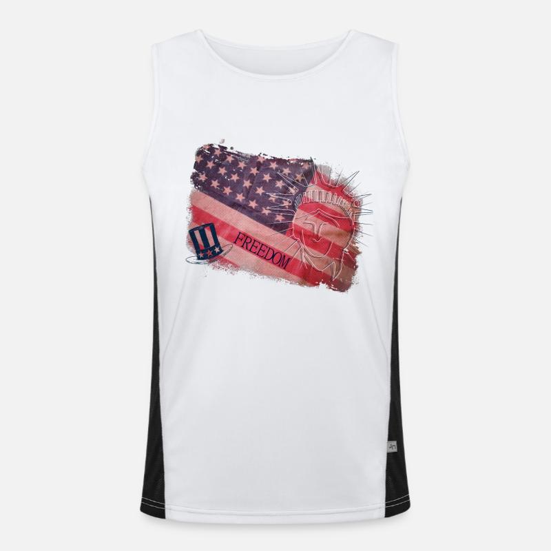 Drapeau américain Débardeur respirant contrasté Homme 