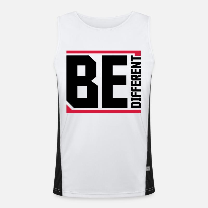 Be different Logo Design - Men's Functional Contrast Tank Top  - white/black