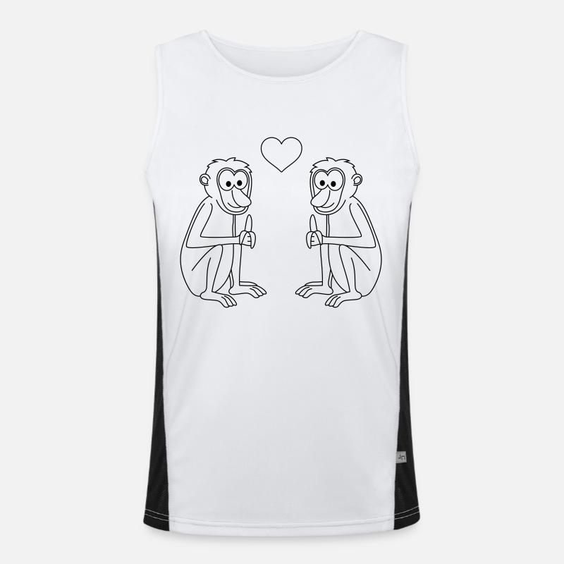 Affe comic Paar liebe Funktionelles Kontrast-Tank Top für Männer 