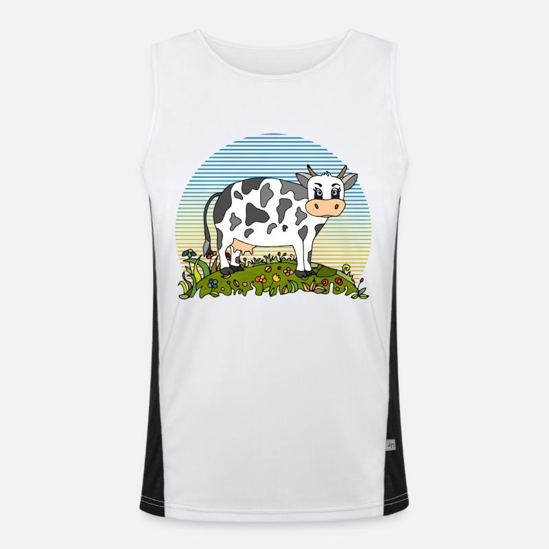 Kuh Funktionelles Kontrast-Tank Top für Männer 