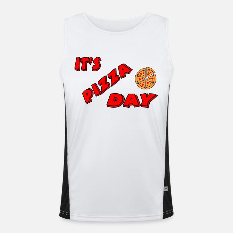 Pizza Funktionelles Kontrast-Tank Top für Männer 