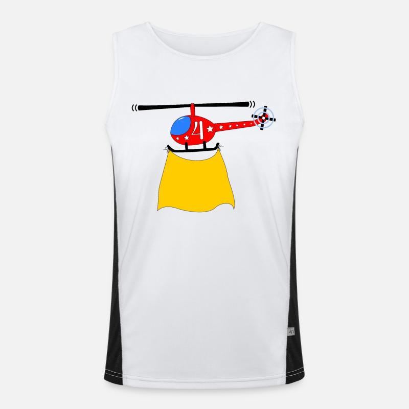 Hubschrauber Geburtstag 4 Funktionelles Kontrast-Tank Top für Männer 