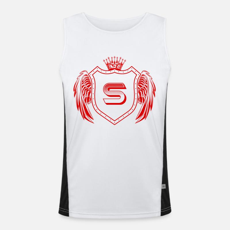 S Buchstabe Wappen Funktionelles Kontrast-Tank Top für Männer 